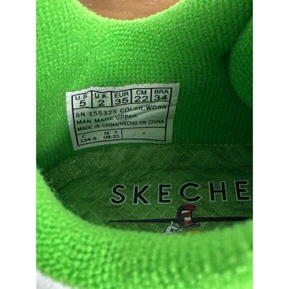 Skechers The Grinch Dr Seuss Shoes Women's 5 Youth 3 White Green Uno Rugged NWT - Picture 9 of 10